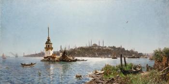 Leander's Tower And The Old City Beyond, Constantinople by 
																	Carl Saltzmann