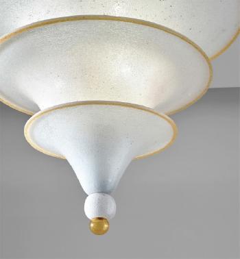 Pair of rare ceiling lights by 
																			Napoleone Martinuzzi