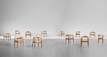 Set of twelve 'The Chair' armchairs, model no. JH501 by 
																	 Johannes Hansen
