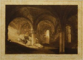 'The Crypt Of Kirkstall Abbey' by 
																	Joseph Mallord William Turner