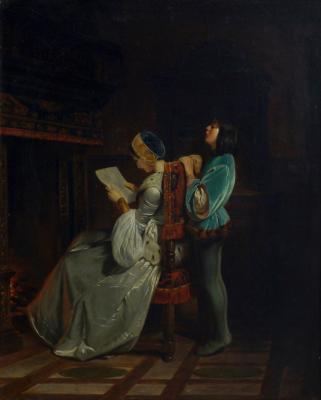 A Letter In An Interior With An Attendant by 
																	Claudius Jacquand