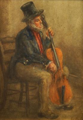Man Playing A Cello by 
																	Erskine Nicol