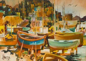 Boats In Manzanillo by 
																			Milford Zornes