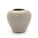 A Large, Round Stoneware Vase Decorated With Pale Grey egg-shell glaze by 
																			 Saxbo Co