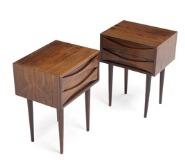 A Pair Of Rosewood Chest Of Drawers With Tapering Legs, Front With Two Drawers by 
																			 N C Mobler