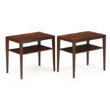 A Pair Of Brazilian Rosewood Side Tables With Underlying Shelf by 
																			 Haslev Mobelsnedkeri