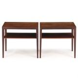 A Pair Of Brazilian Rosewood Side Tables With Underlying Shelf by 
																			 Haslev Mobelsnedkeri