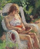 A Young Woman In A Chair, The Summer Of 1945 by 
																			Mogens Vantore