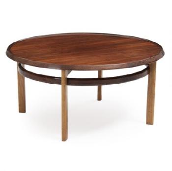 A Circular Rosewood Coffee Table, Top With Raised Edge by 
																			 Haug Snekkeri
