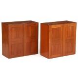 A Pair Of Solid Oregon Pine Cabinets With Brass Fittings by 
																			Mogens Koch