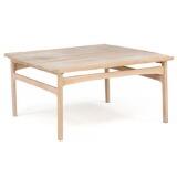 Square Coffee Table Of Solid, Soap Treated Oak by 
																			Edvard Kindt-Larsen