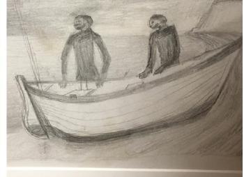 Two men in a boat by 
																			Elizabeth Vellacott