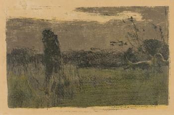 Ukrainian Orchard (Landscape at Dawn) 1904 by 
																			Jan Stanislawski