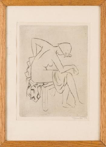 Sitting Nude 1956 by 
																			Tymon Niesiolowski