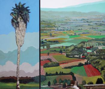 Galilee Landscape, palm tree by 
																	Oded Feingersh