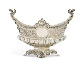 A Victorian Silver Centrepiece by 
																	 Walker and Hall