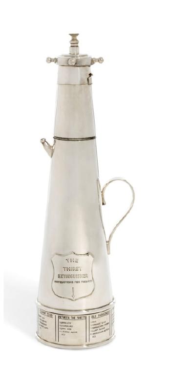 'The Thirst Extinguisher', a Silver-plated Cocktail Shaker by 
																	 Asprey & Co.
