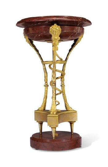 A Late Louis XVI Ormolu-mounted Rouge Griotte Marble Tazza by 
																	Pierre Philippe Thomire