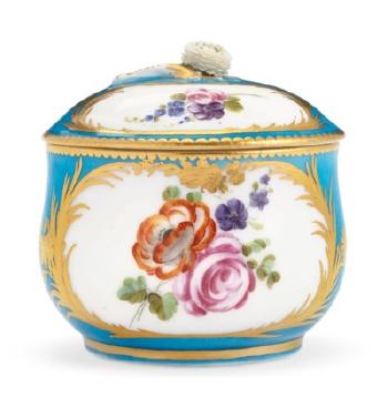 A Vincennes Porcelain Bleu Celeste Sugar Bowl And Cover (Pot A Sucre Et Sa Couvercle) by 
																	 Vincennes porcelain manufactory