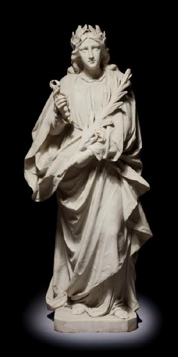 An American White Marble Figure Of Saint Apollonia by 
																	 Daprato Rigali Studios