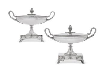 A Pair Of French Silver Soup Tureens And Covers by 
																	Jean Baptiste Claude Odiot