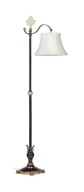 An American Gilt-bronze And Cloisonne Enamel Floor Lamp by 
																	 Edward F Caldwell & Co