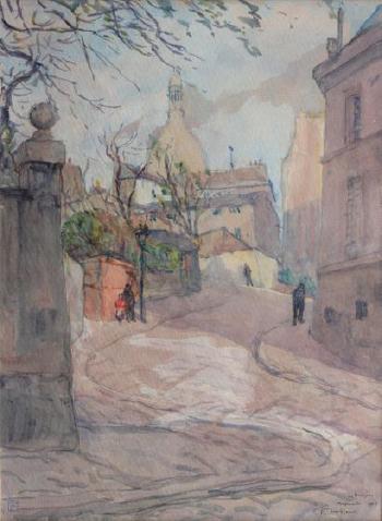 La rue Ravignan à Montmartre by 
																	Fernand Truffaut