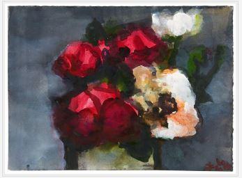 Rote und Weiße Blumen in Einer Vase by 
																			Klaus Fussmann