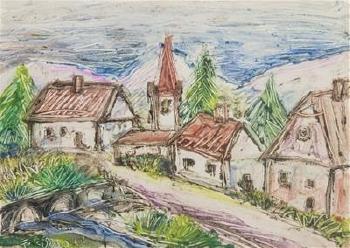 Kleines Dorf am Bach by 
																			Franz von Zulow