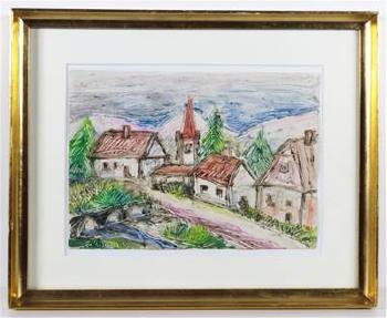 Kleines Dorf am Bach by 
																			Franz von Zulow