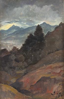 Berglandschaft mit Talblick auf Innsbruck by 
																			Ernst Nepo