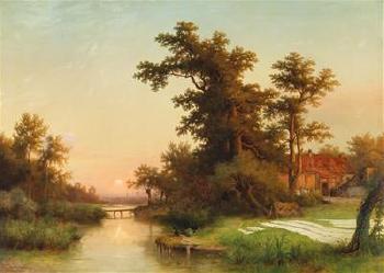 Landscape with River in the Evening by 
																			Edmund Koken