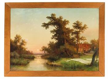 Landscape with River in the Evening by 
																			Edmund Koken