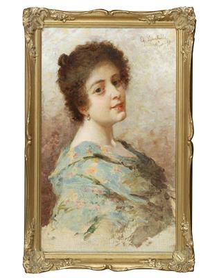 Portrait of a Young Woman by 
																			Charles Zacharie Landelle