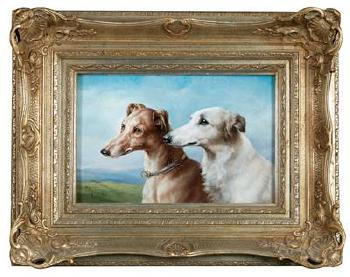 Two Greyhounds by 
																			Carl Reichert