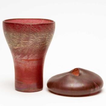 Tall vase; Squat vessel by 
																			Klaus Moje