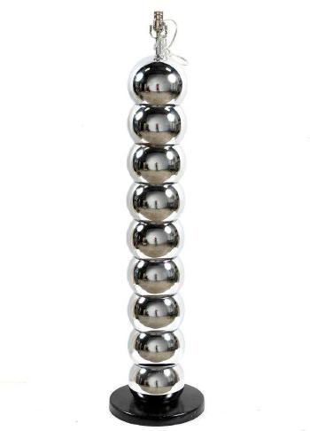 Stacked chrome ball floor lamp by 
																			George Kovacs