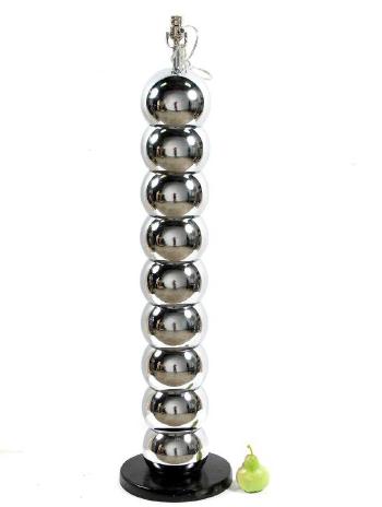 Stacked chrome ball floor lamp by 
																			George Kovacs