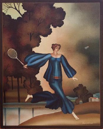 Woman Playing Badminton by 
																			Igor Galanin