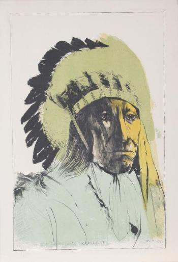 Chief American Horse - Oglalla Sioux by 
																			Leonard Baskin