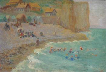 Bathers At Quiberville by 
																	Theodore E Butler