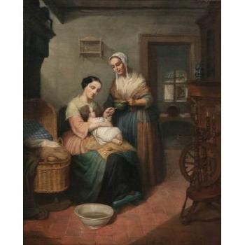 Motherly Cares by 
																	J Van Langendonck