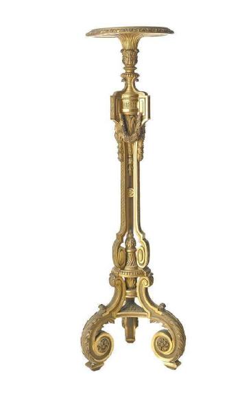 A Fine and Rare Carved Giltwood Torchere by 
																			Francois Linke