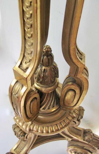A Fine and Rare Carved Giltwood Torchere by 
																			Francois Linke
