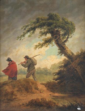Travellers On A Country Path by 
																	George Morland