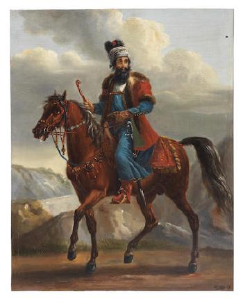 Hajji Mirza Isma'il, Qajar Hokmran (Civil Administrator) Of The Khanate Of Erivan, On Horseback In A Landscape by 
																	Alexander Orlowski