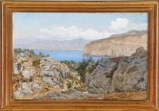 Coastal scene from Sorrento by 
																			Janus la Cour