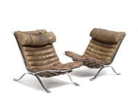 Ari, A pair of chromium-plated steel easy chairs by 
																			Arne Norell