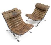 Ari, A pair of chromium-plated steel easy chairs by 
																			 Norell Mobler