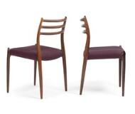 Set of six rosewood armchairs by 
																			Niels Moller